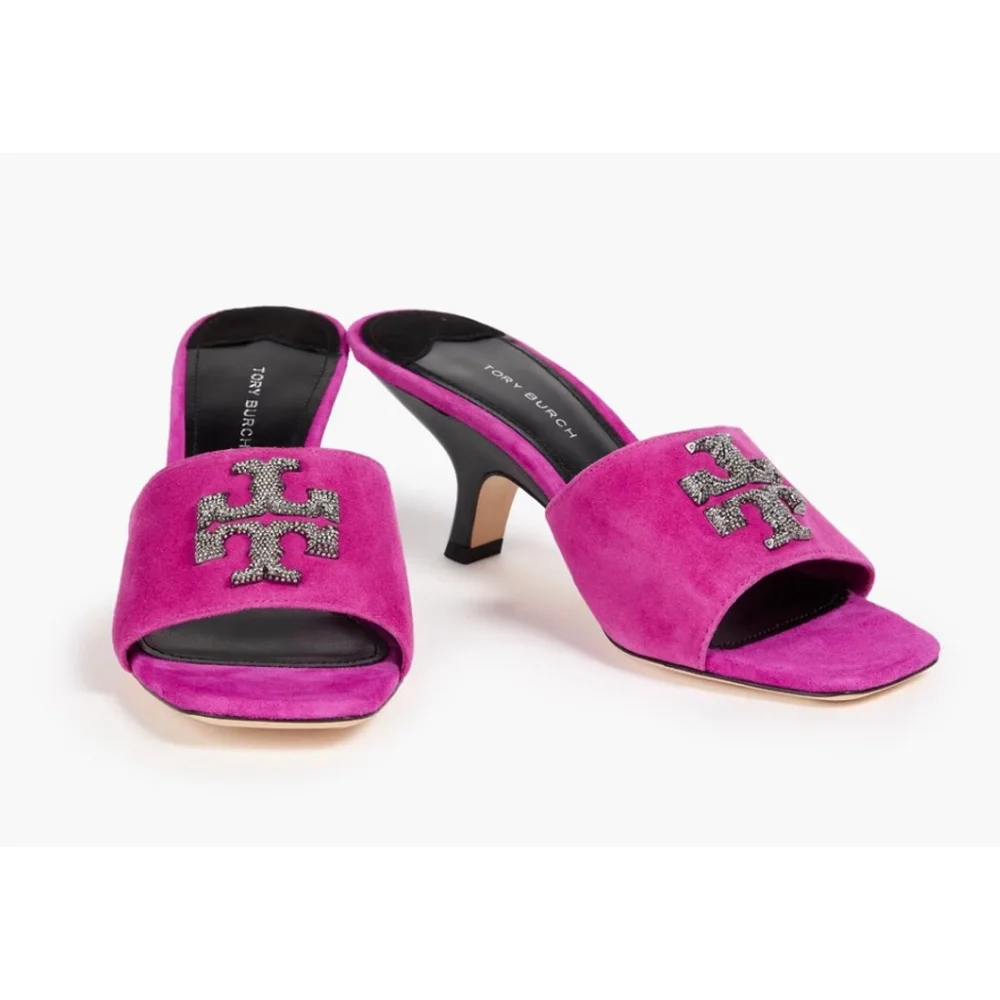 Women's Tory Burch Fuchsia Suede Eleanor Mule Sandals 7.5